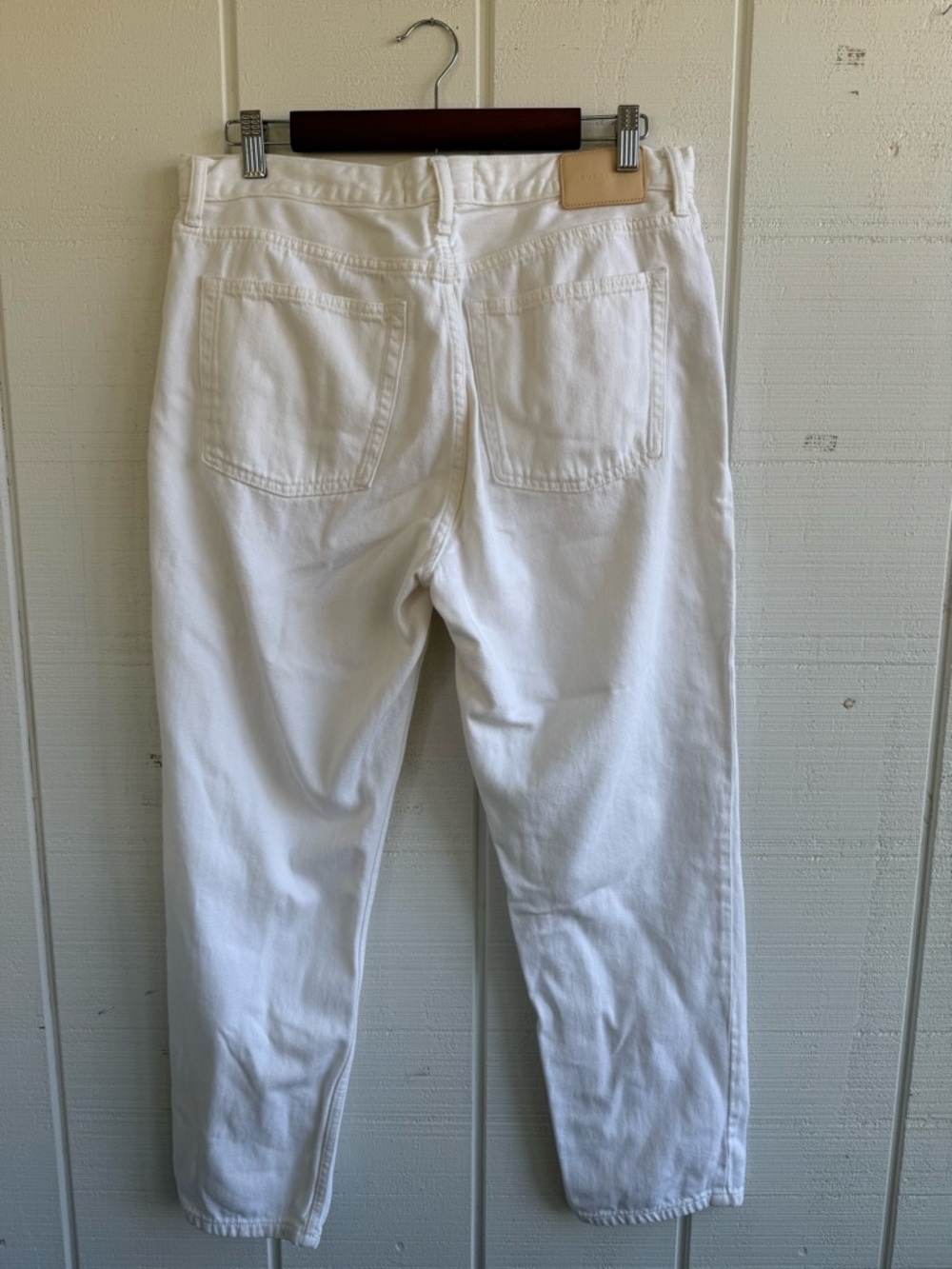 Everlane Women’s White High-Rise Straight Ankle 100% Cotton Jeans - Picture 4 of 4